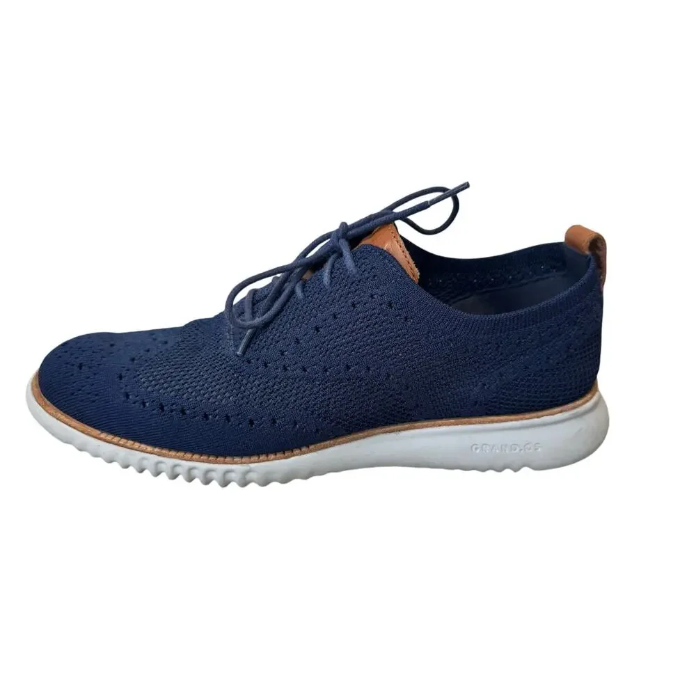 COLE HAAN 2.Zerogrand Laser Wingtip Oxfords, cloth Blue wingtip, sz. 11.5, shoes